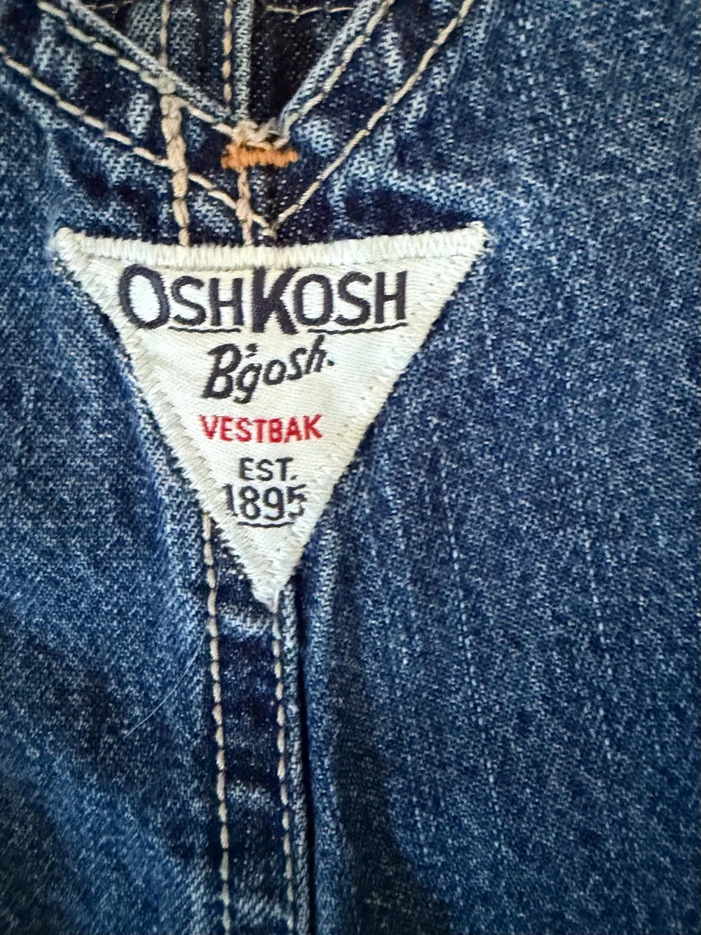 OshKosh B'gosh Classic Blue Denim Kids Overalls Baby Size 3M.